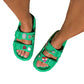 Sandales green pink